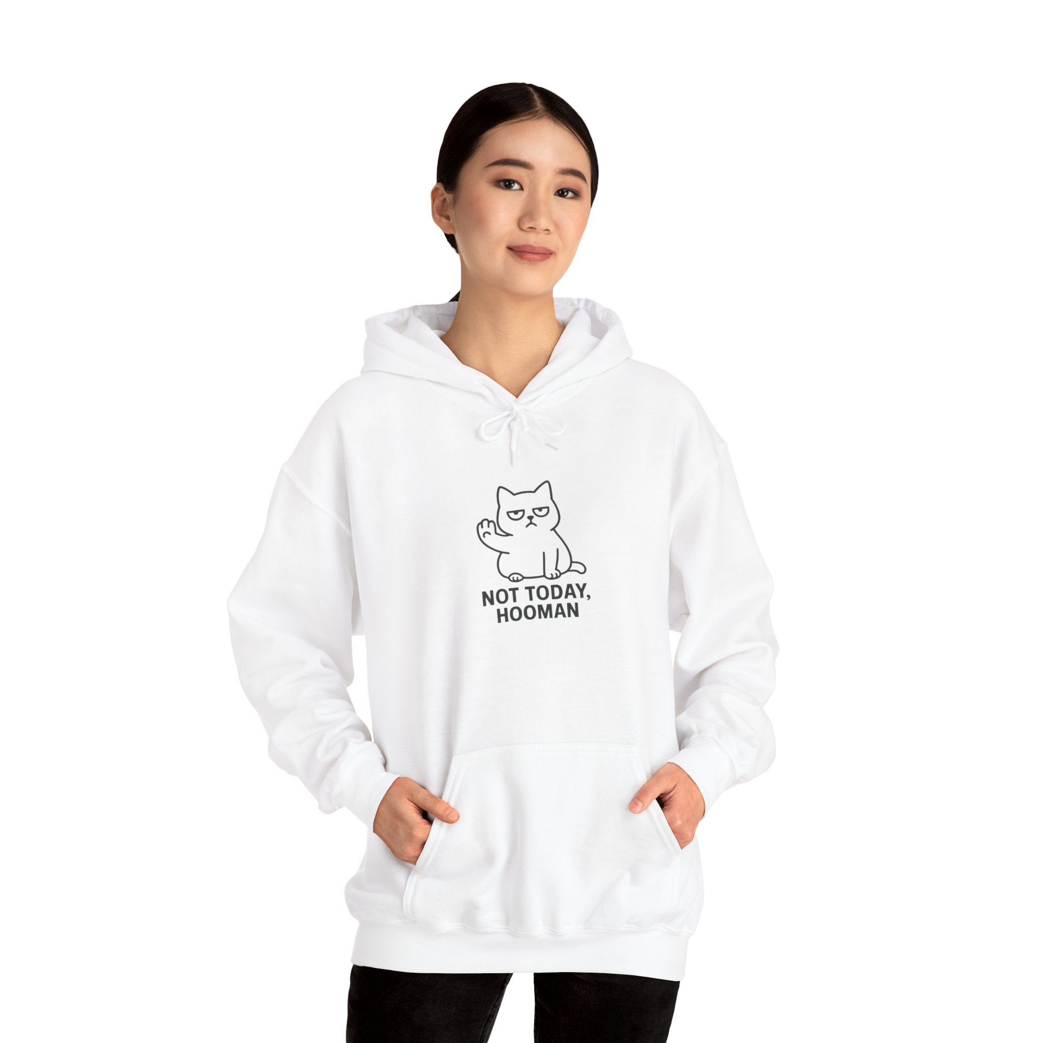 "Not Today, Hooman" Cute Cat Graphic Pullover
