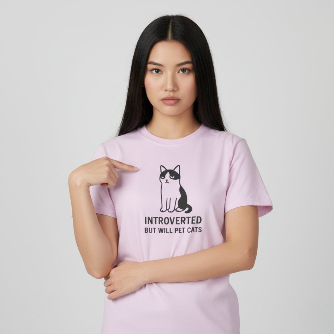 Introverted But Will Pet Cats T-shirt