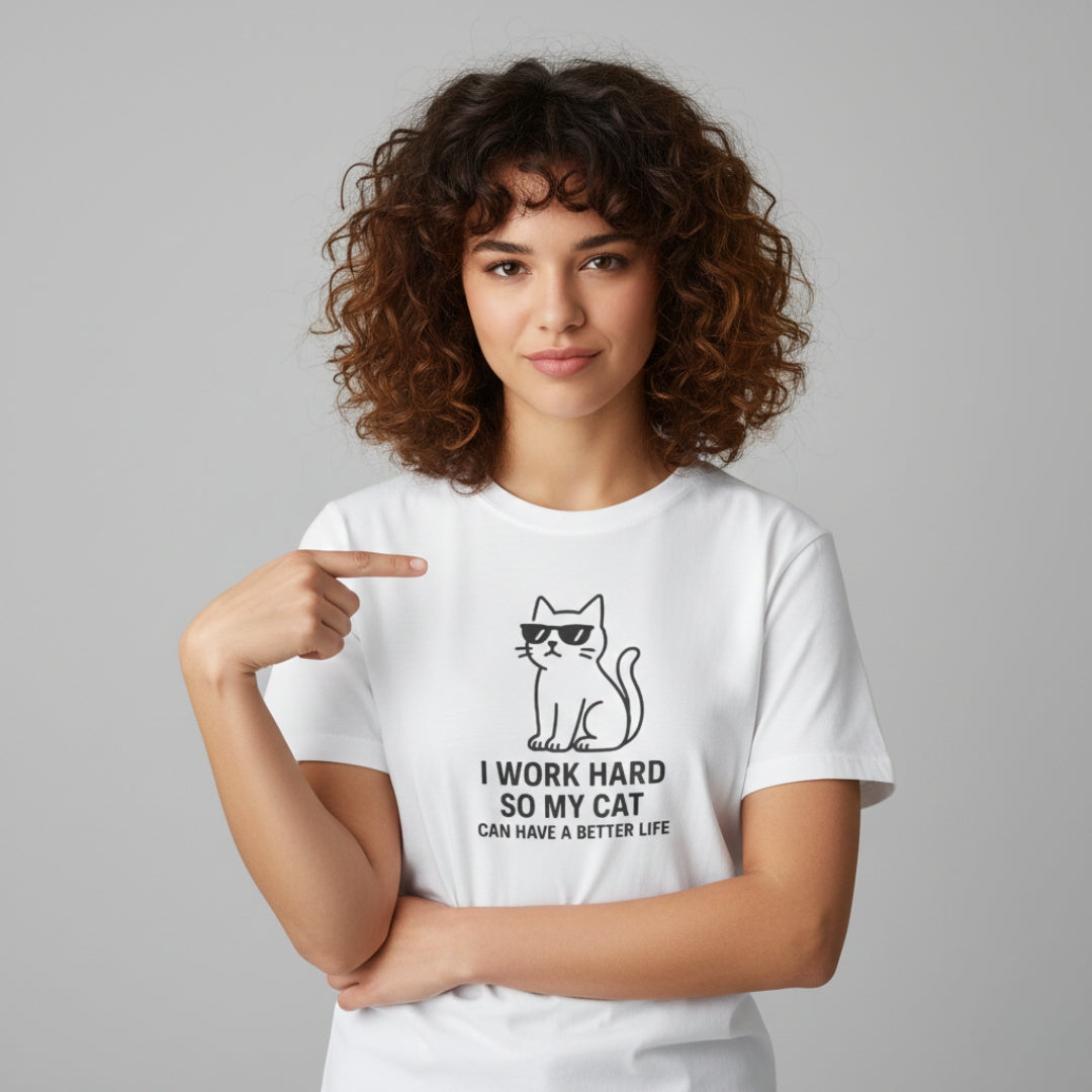 “I Work Hard So My Cat Can Have A Better Life” Graphic Tee
