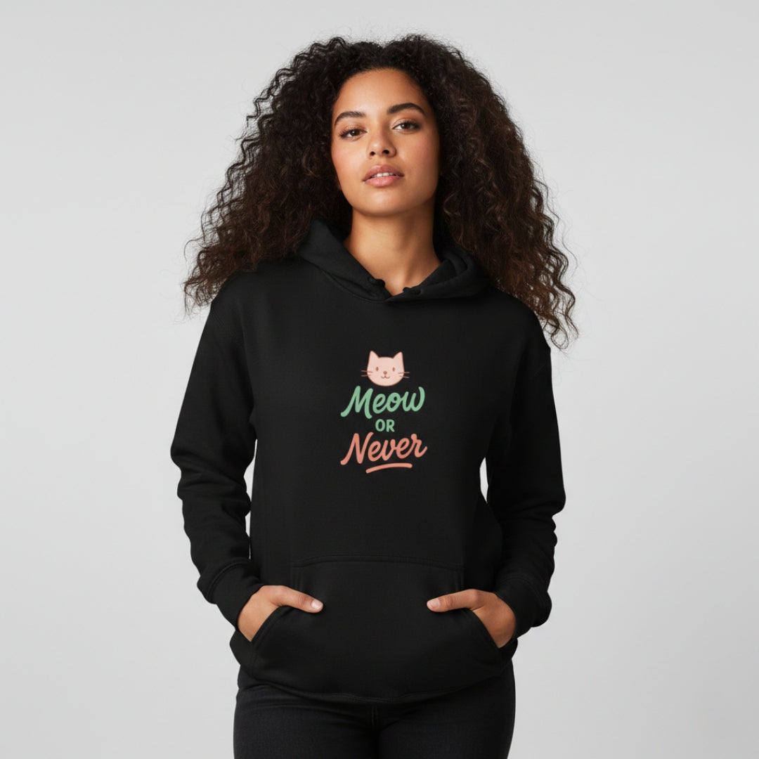 Meow or Never Cat Hoodie