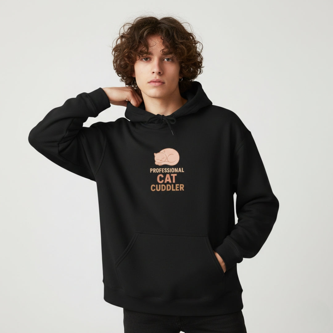 “Professional Cat Cuddler” Cute Cat Lover Hoodie