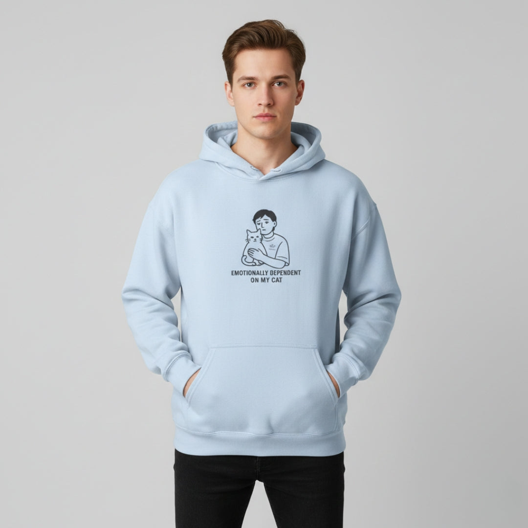 "Emotionally Dependent On My Cat" Graphic Hoodie