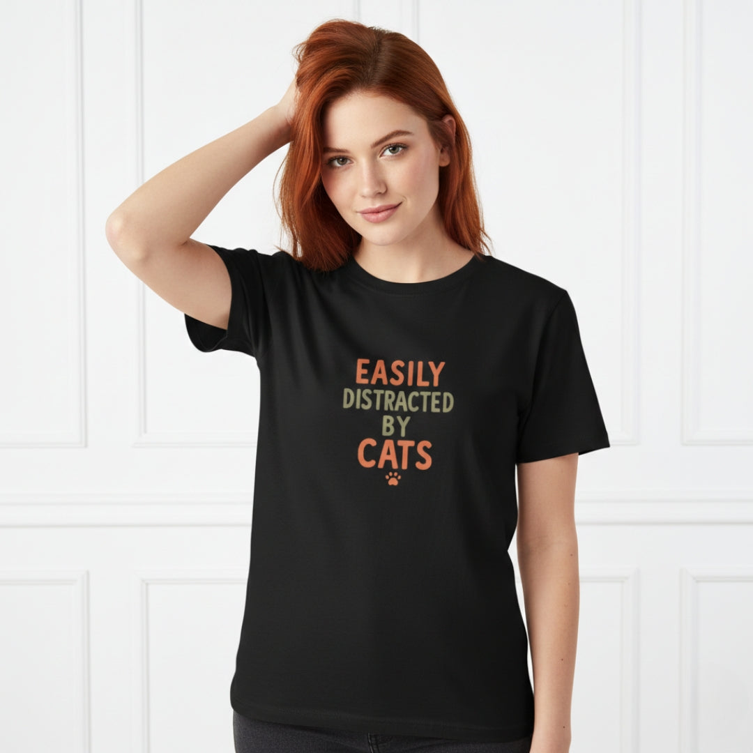 Easily Distracted by Cats T-Shirt